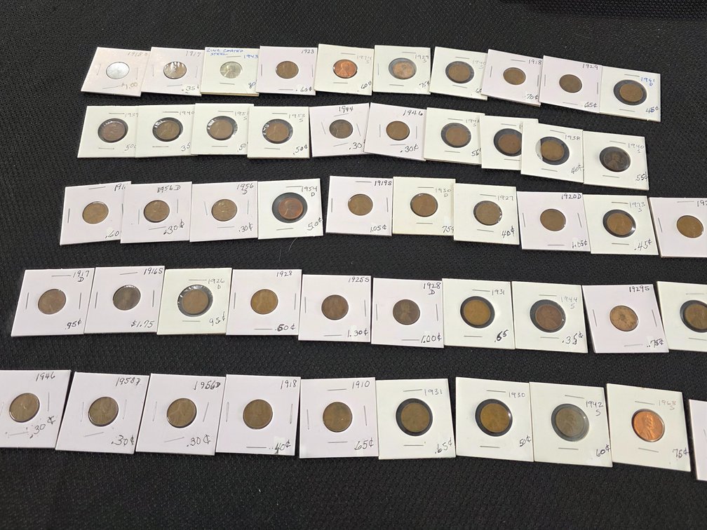 (50) Assorted Wheat Cents - Assorted Dates/Mints - 50 Included