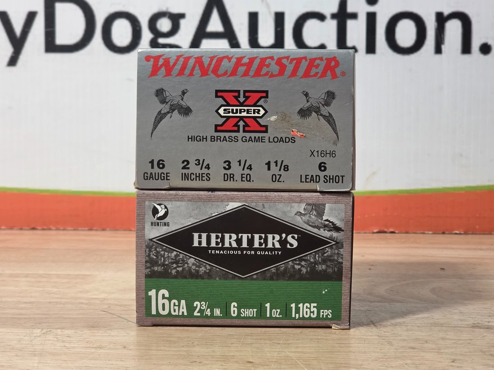 Winchester Super X 16 Gauge 2.75" #6 Shot (1) Box of 25 - Herters 16 Gauge 2.75" #6 Shot (1) Box of 25