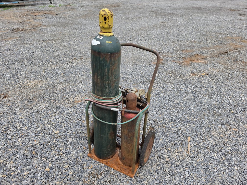 Oxy-Acetylene Torch Tanks w/ Cart  - Hoses and Gauges