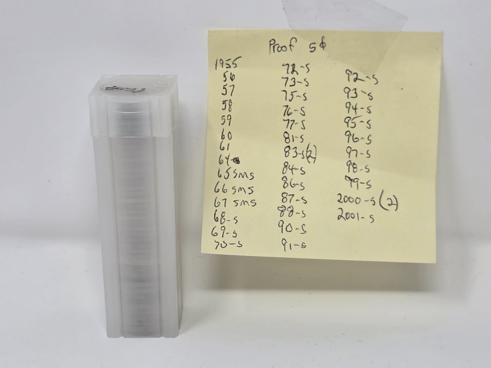 Jefferson Nickel Uncirculated Proof Roll - Assorted Dates/Mints - Please See List Pictured