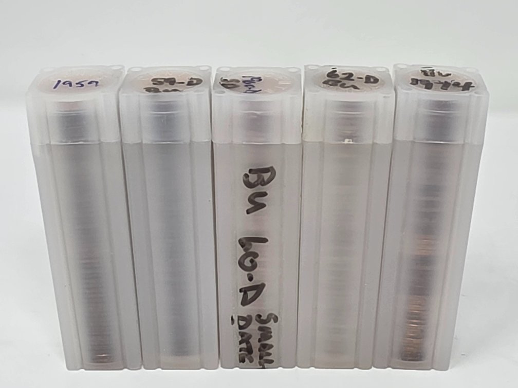 (5) BU Lincoln Cent Rolls - 1959 / 1959-D / 1960-D / 1962-D / 1974 - 5 Rolls Included