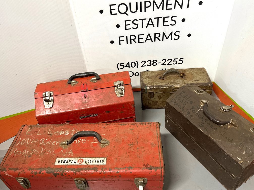 Misc Metal Toolboxes w/ Tools (4)