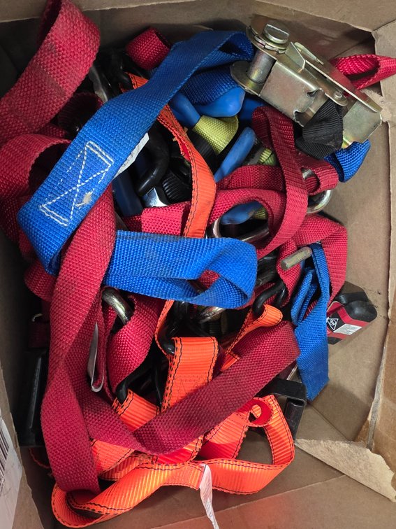 Assorted Tie Down Straps - Husky Metal Clamps