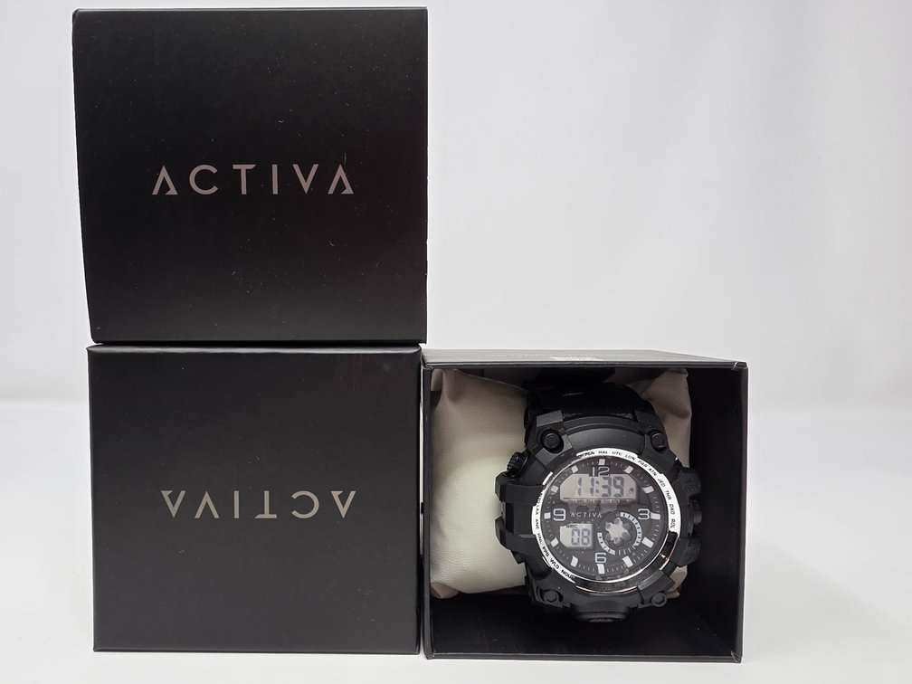 Invicta Activa Men's Digital Quartz Watch featuring a black Shock-Resistant Bezel and a 54mm Case