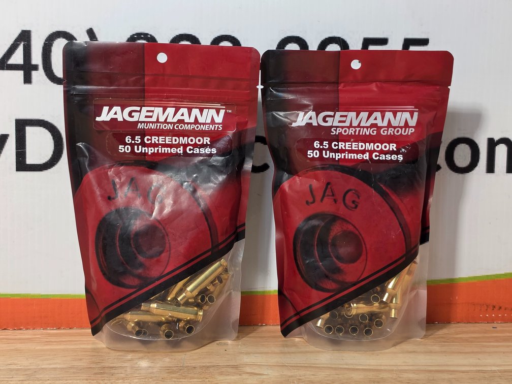 Jagemann Sporting Goods 6.5 Creedmore Unprimed Cases (2) Bags Of 50 Cases