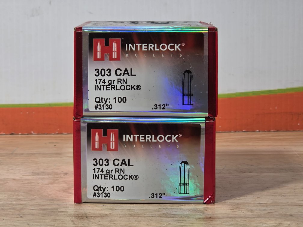 Hornady Interlock Bullets 303 Cal 174 Gr RN (2) Boxes Of 100