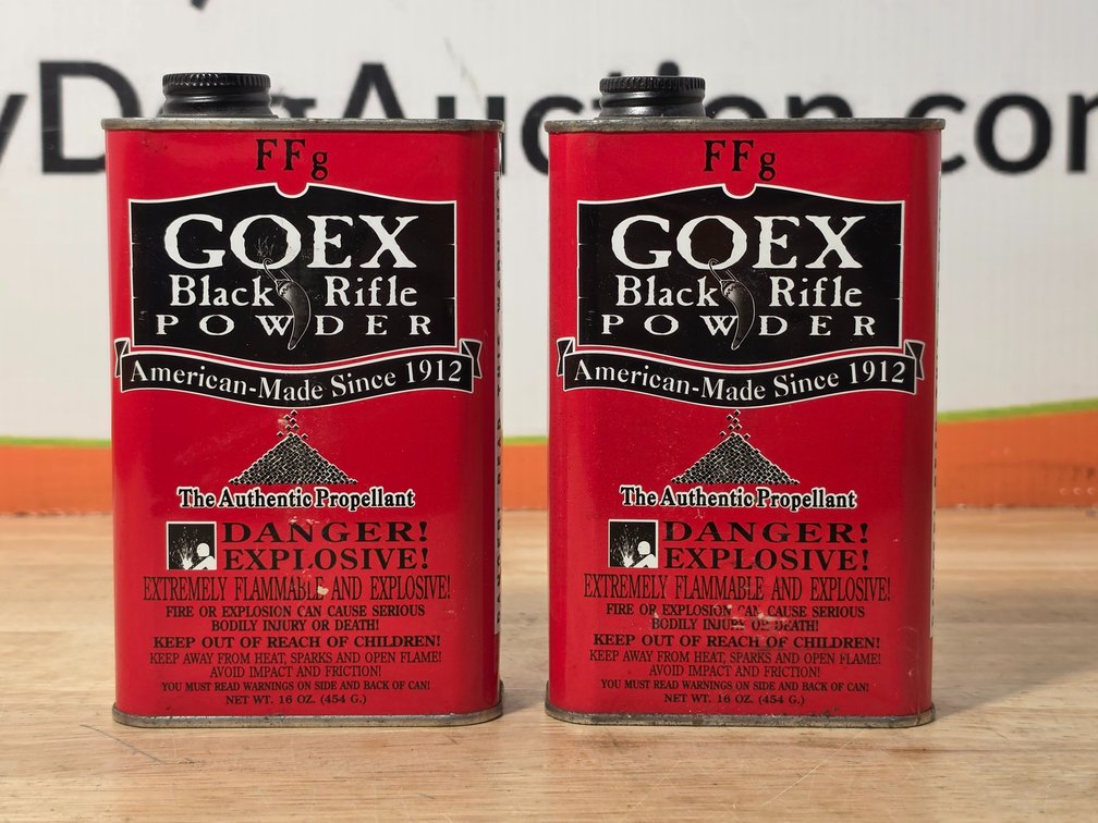 (2) Goex Black Rifle Powder FFg - Both Container and Contents Weight 43.5 Oz.