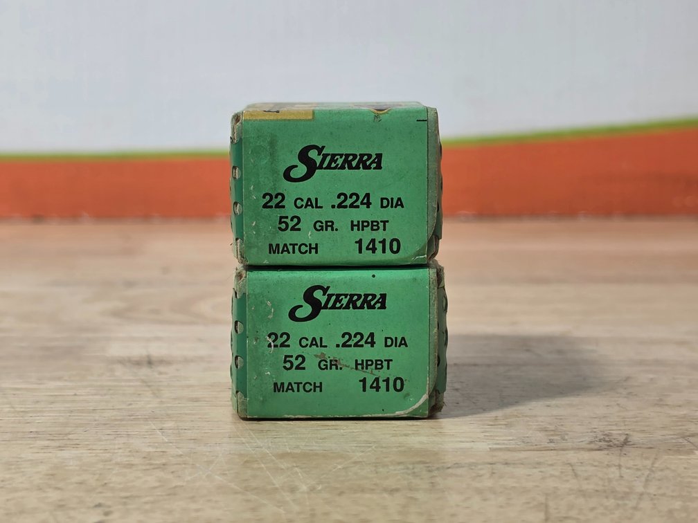 Sierra 22 Cal. 224 Dia 52 Gr HPBT (2) Boxes of 100