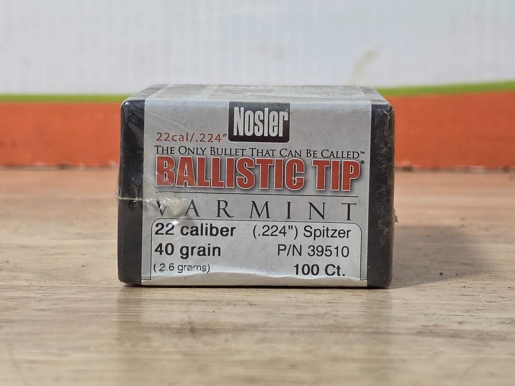 Nosler Ballistic Tip 22 Cal .224" 40 Gr (1) Box of 100
