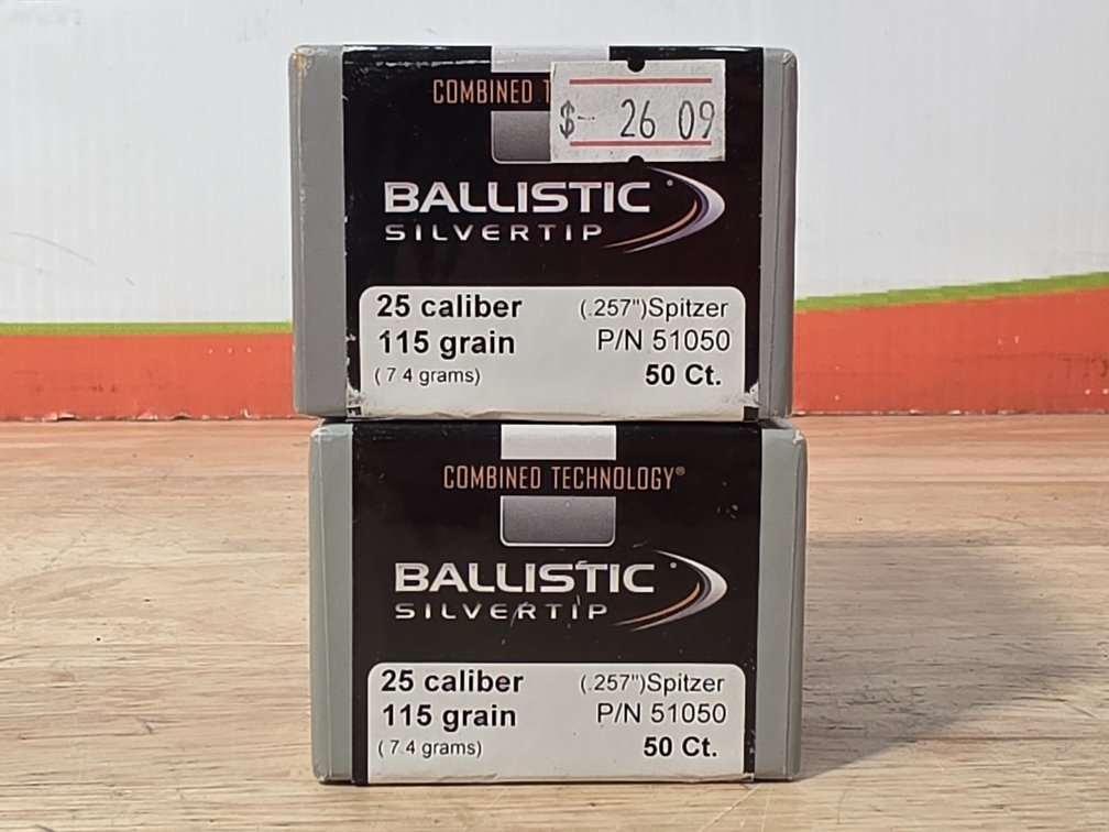 Nosler 25 Caliber 115Gr .257 Spitzer (2) Boxes of 50