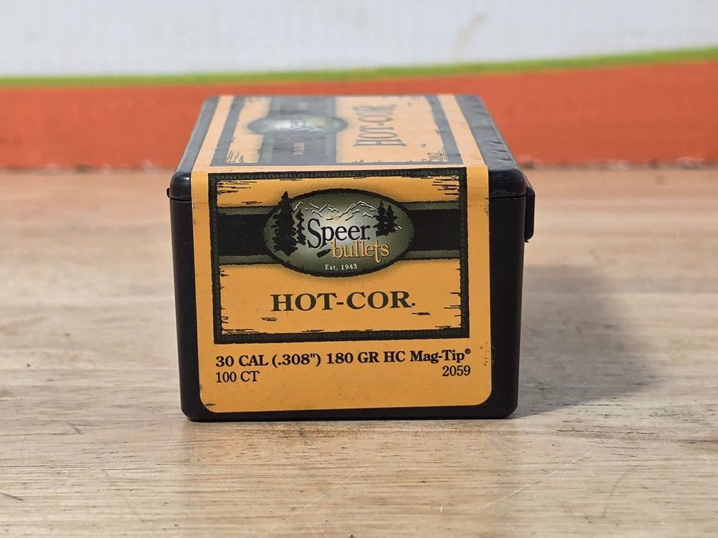 Speer Bullets Hot Cor 30 Cal .308 180 Gr HC Mag Tip (1) Box of 100