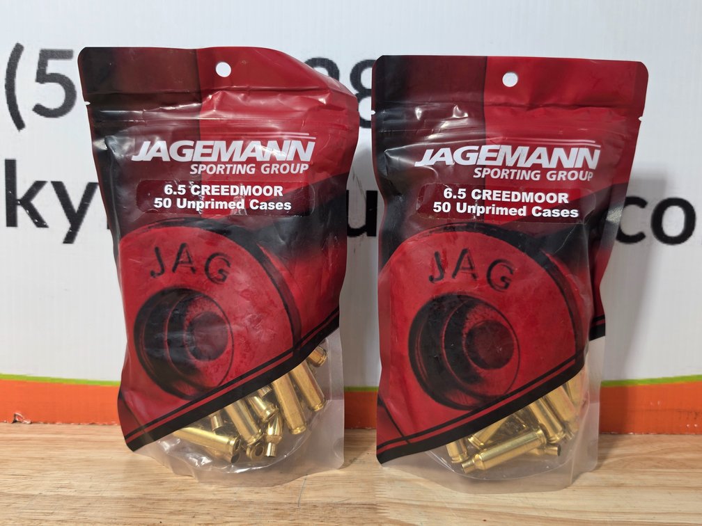 Jagemann Sporting Goods 6.5 Creedmore Unprimed Cases (2) Bags Of 50 Cases