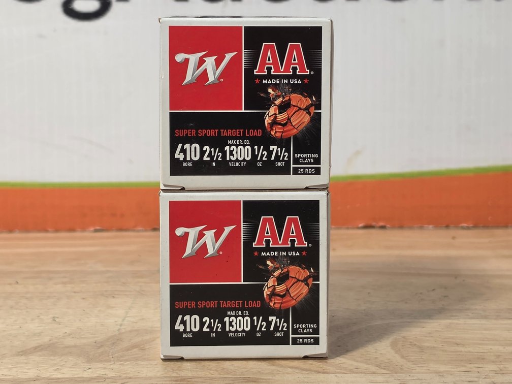 Winchester AA Super Sport Target Load 410 Gauge 2.5" #7.5 Shot (2) Boxes of 25