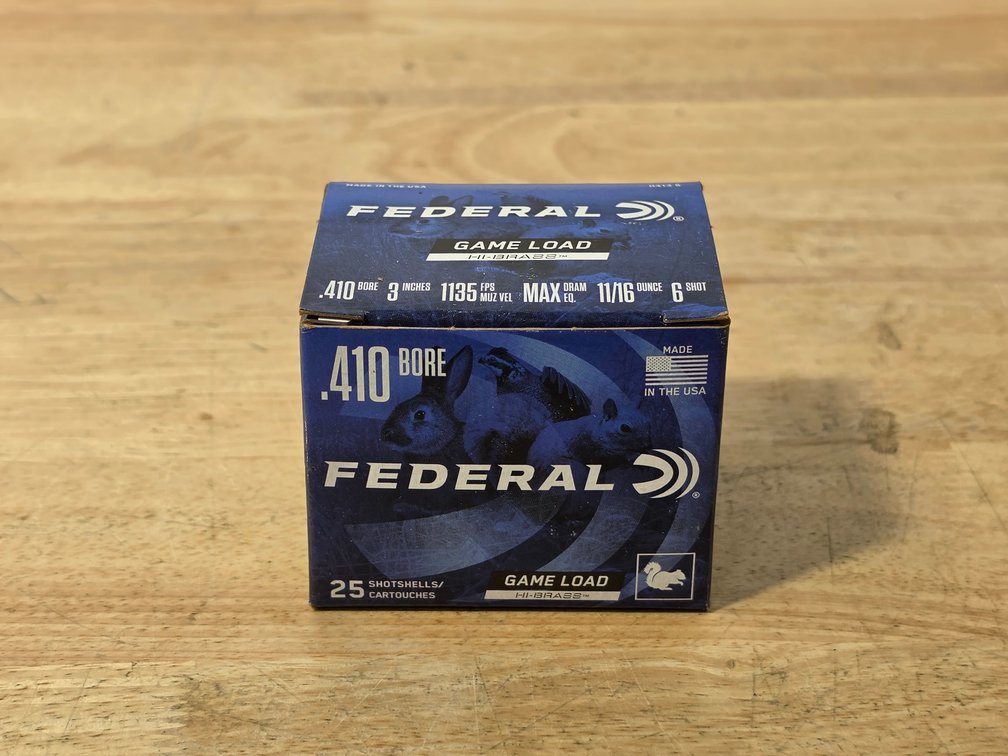 Federal Game Load .410 Bore 3" #6 Shot (1) Box Of 25