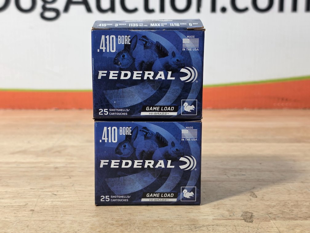 Federal Game Load .410 Bore 3" #6 Shot (2) Boxes  Of 25