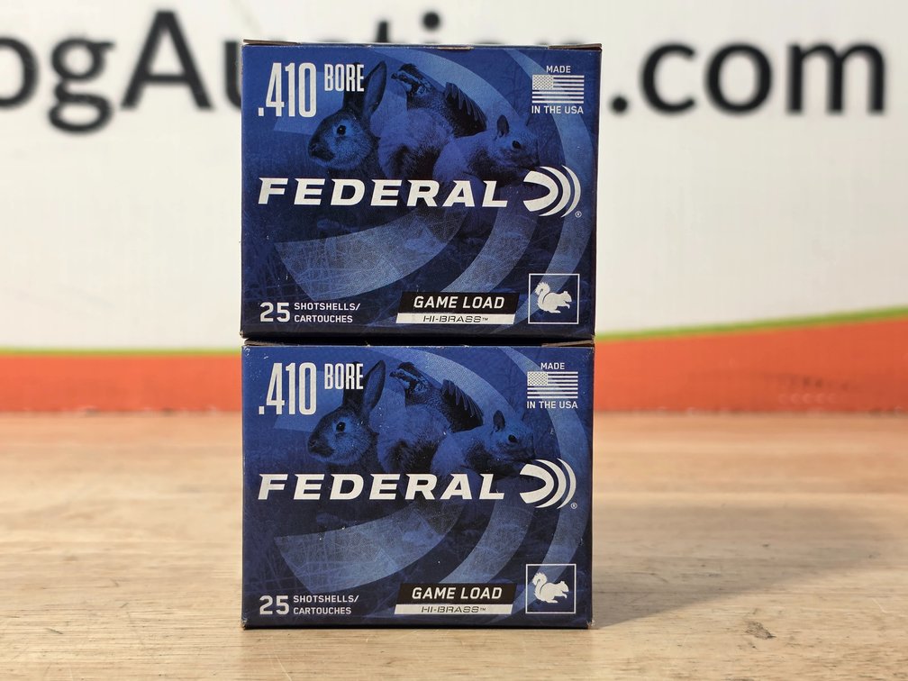 Federal Game Load .410 Bore 3" #6 Shot (2) Boxes  Of 25