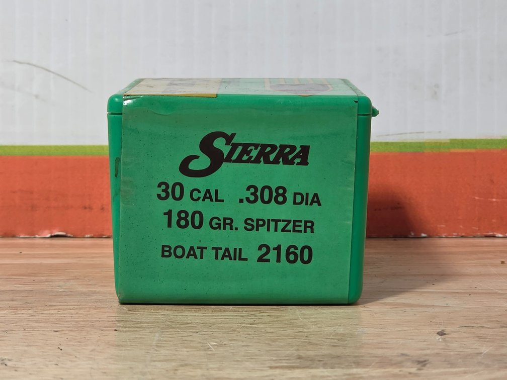 Sierra Game King 30 Cal .308 180 Gr Spitzer Boat Tail (1) Box of 100