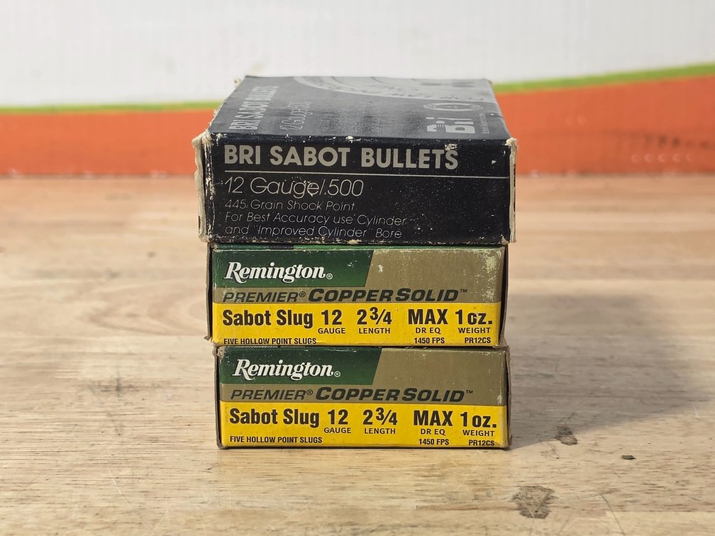 Remington Premier Copper Solid Sabot Slug 12 Gauge 2.75" 1 Oz (2) Boxes of 5 - Bri Sabot Slugs 12 Gauge (1) Box of 5