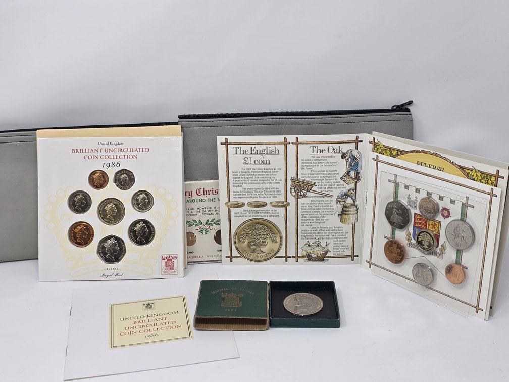 Assorted Foreign Coin Sets - British - 3 Bank Bags