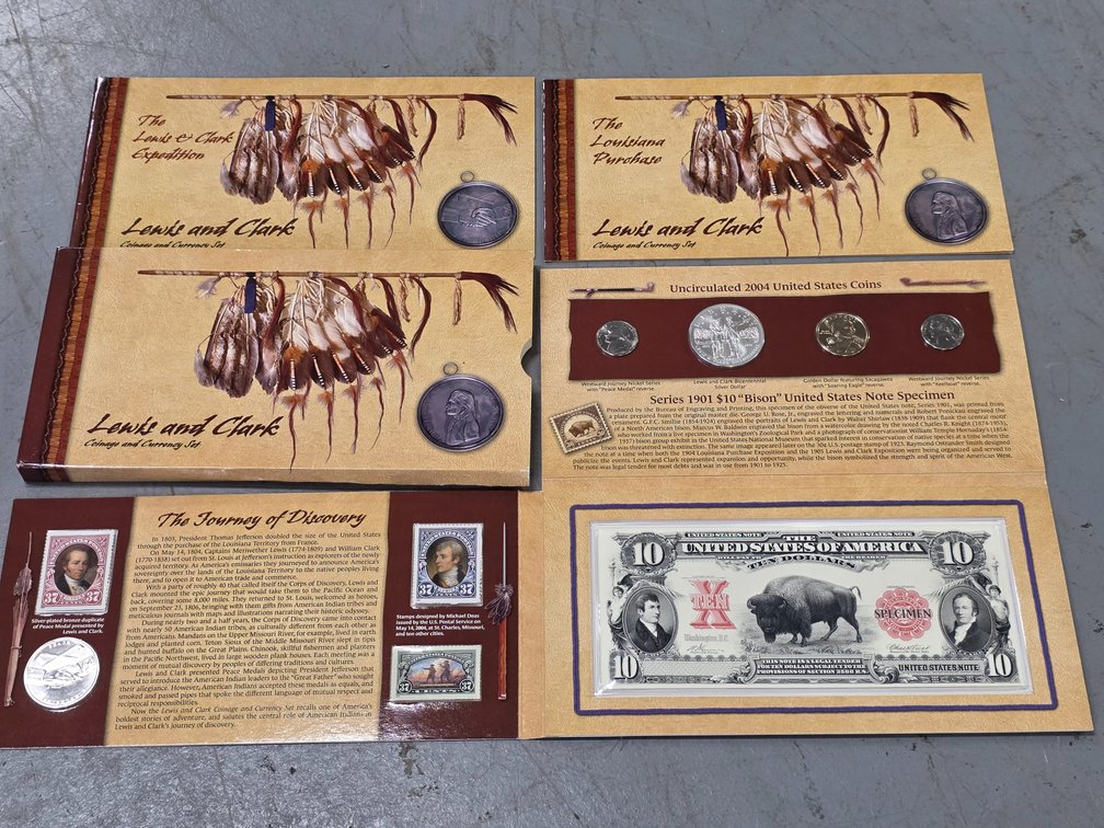 Lewis & Clark Coin & Currency Set w/ Silver Dollar and $10 Currency Set