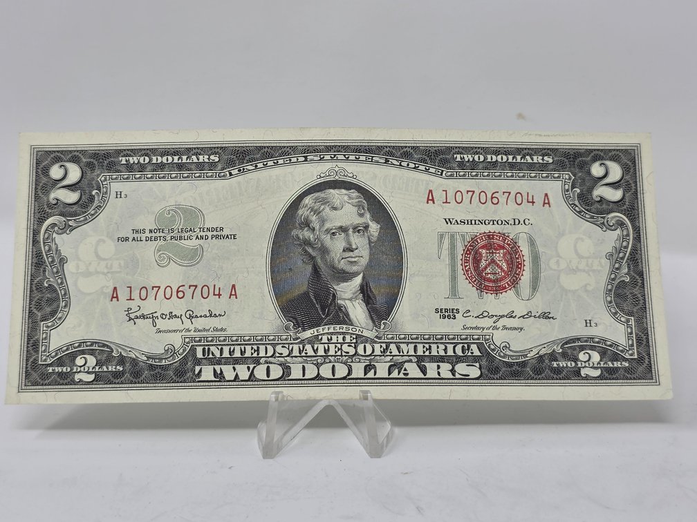 Very Crisp Series 1963 $2 Dollar Red Seal