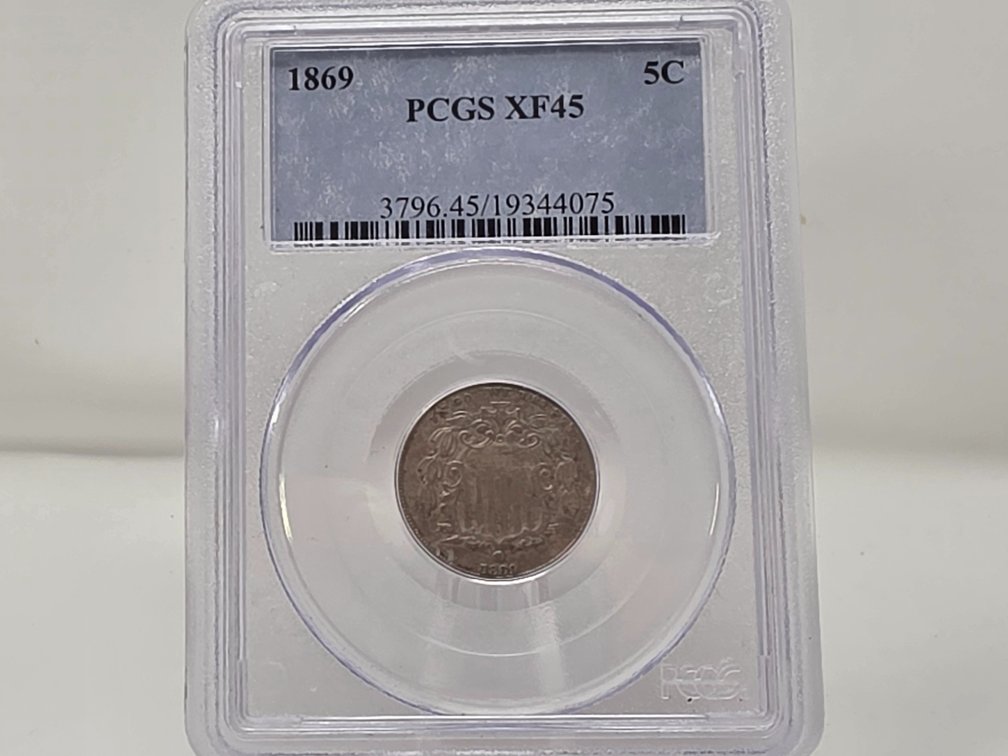 1869 Shield Nickel - PCGS XF 45
