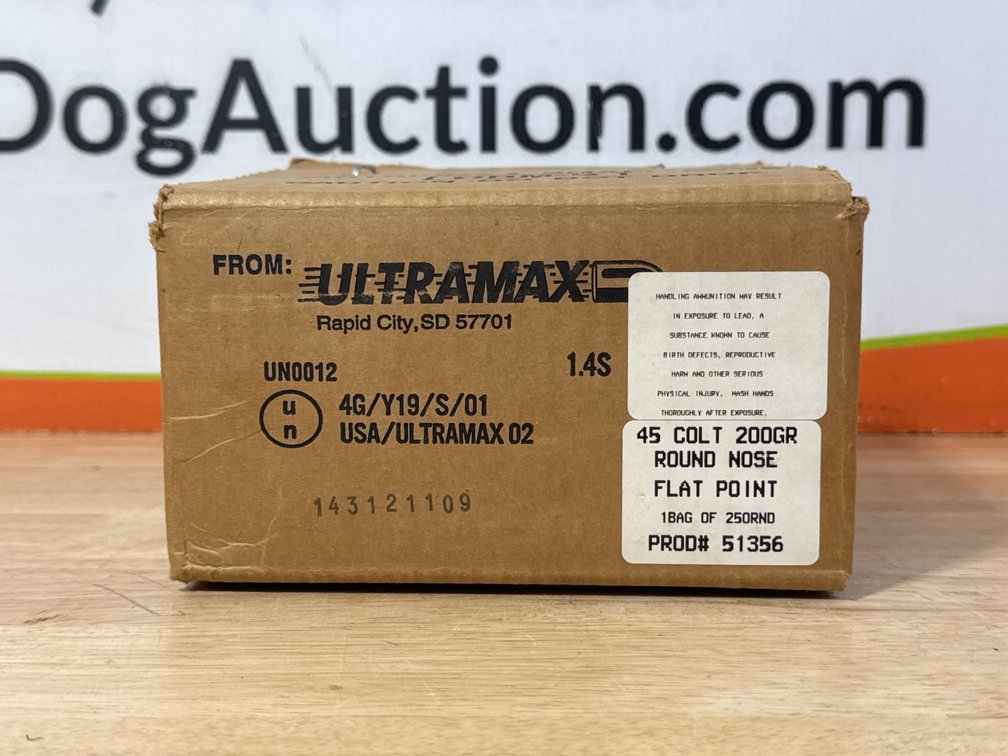 Ultramax 45 Colt 200Gr Round Nose Flat Point (1) Box of 250