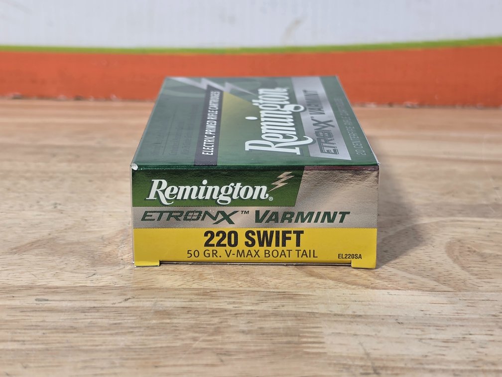 Remington Etronx Varmint 220 Swift 50Gr V Max Boat Tail (1) Box of 20