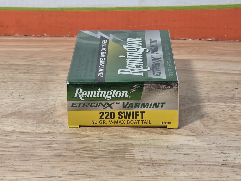 Remington Etronx Varmint 220 Swift 50Gr V Max Boat Tail (1) Box of 20