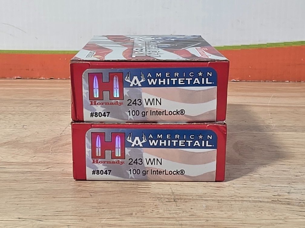 Hornady American Whitetail 243 Win 100Gr Interlock (2) Boxes of 20