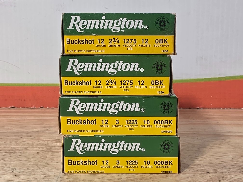 Remington 12 Gauge 2.75" 0 Buckshot (2) Boxes of 5 - Remington 12 Gauge 3" 000 Buckshot (2) Boxes of 5