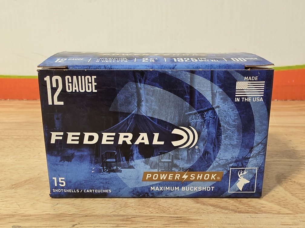 Federal Power Shok Maxinum Buckshot 12 Gauge 2.75" 00 Buck (1) Box of 15
