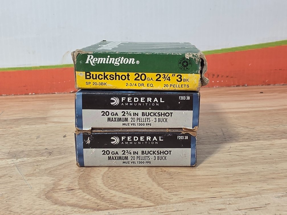 Federal 20 Gauge 2.75" 000 Buckshot (2) Boxes of 5 -  Remington 20 Gauge 2.75" 000 Buckshot (1) Box of 5