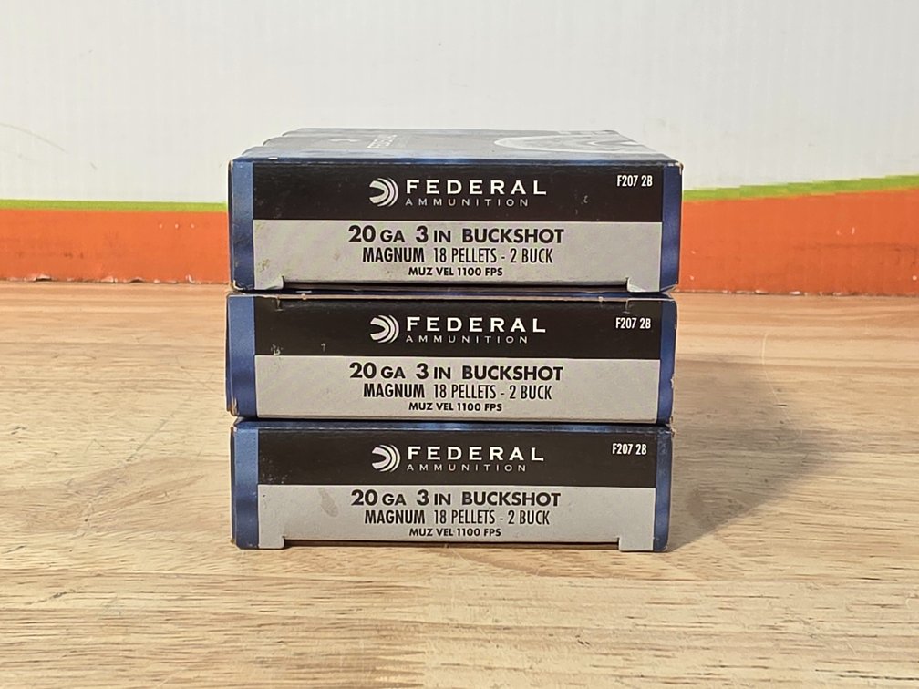Federal 20 Gauge 3" 00 Buckshot (3) Boxes of 5