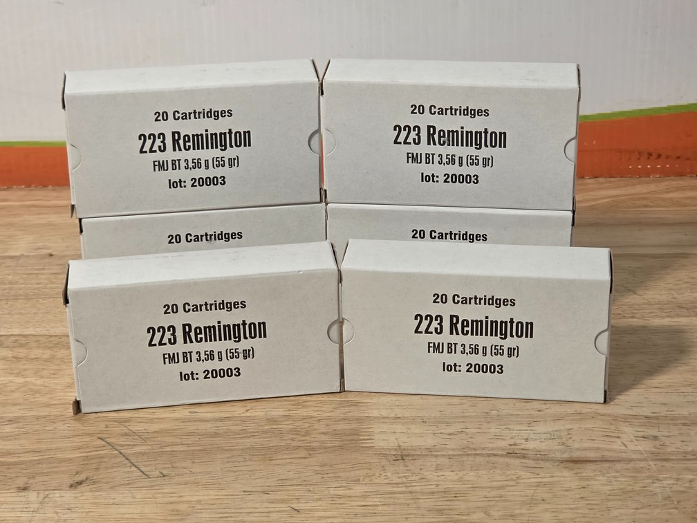 223 Rem 55Gr FMJ BT (6) Boxes of 20