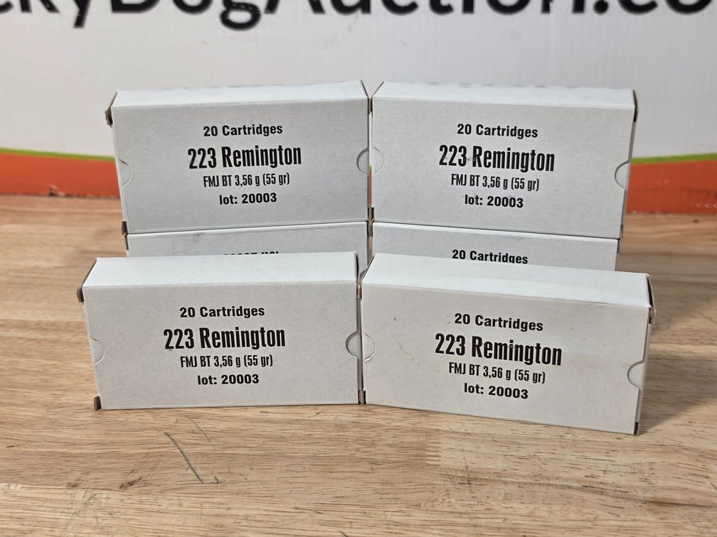 223 Rem 55Gr FMJ BT (6) Boxes of 20