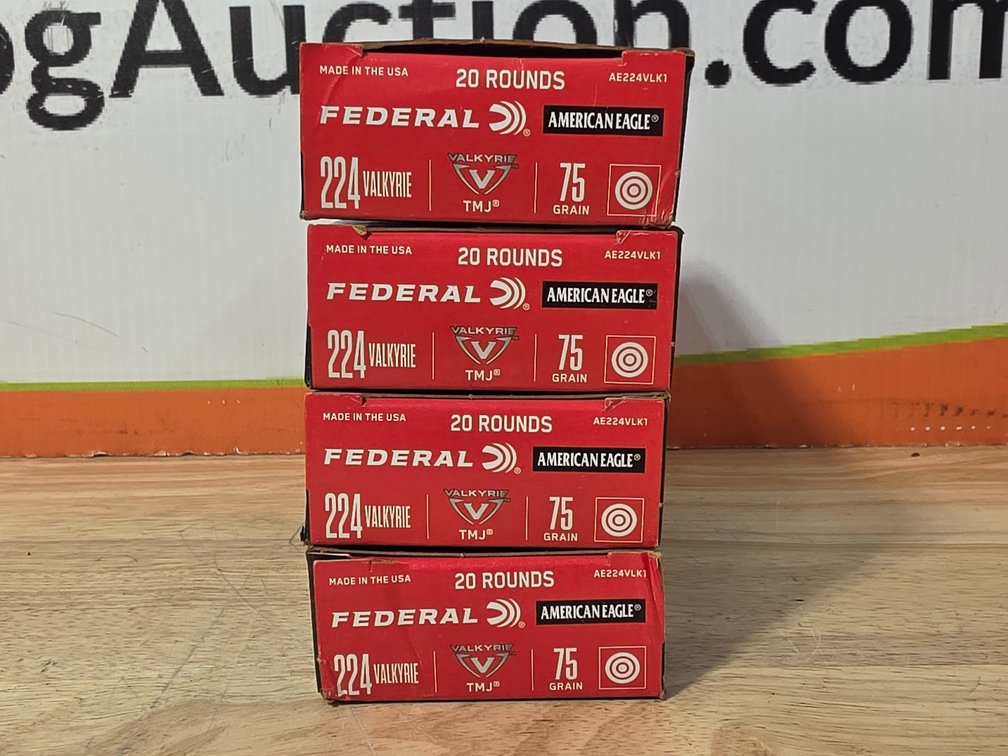 Federal American Eagle 224 Valkyrie 75 Gr TMJ (4) Boxes of 20