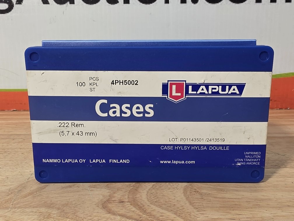 Lapua Brass .222 Rem Brass (1) Box of 100