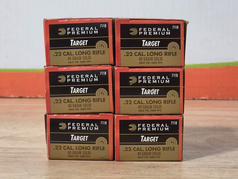 Federal Preminum Target .22 Cal Long Rifle 40gr (6) Boxes of 50