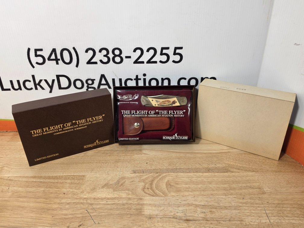 Schrader USA The Flight Of "The Flyer" Limited Edition Folding Knife w/ Box and Sheath