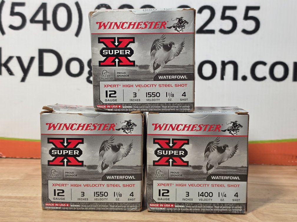 Winchester Super X 12 Gauge 3" #4 Waterfowl Steel Shot (65) +/- Rounds