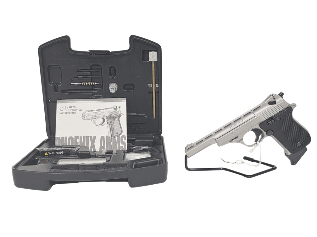 Phoenix Arms HP22 Semiautomatic 22LR Pistol - 2 Barrels / Factory Box / 2 Mags / Misc Accessories- SN 4098798