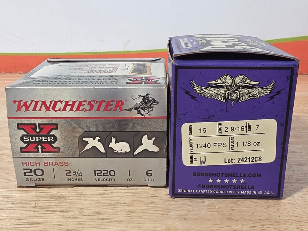 Winchester 20 Gauge 2.75" #6 Shot (1) Box of 25 - Boss Shotshells 16 Gauge #7 Shot (1) Box of 20