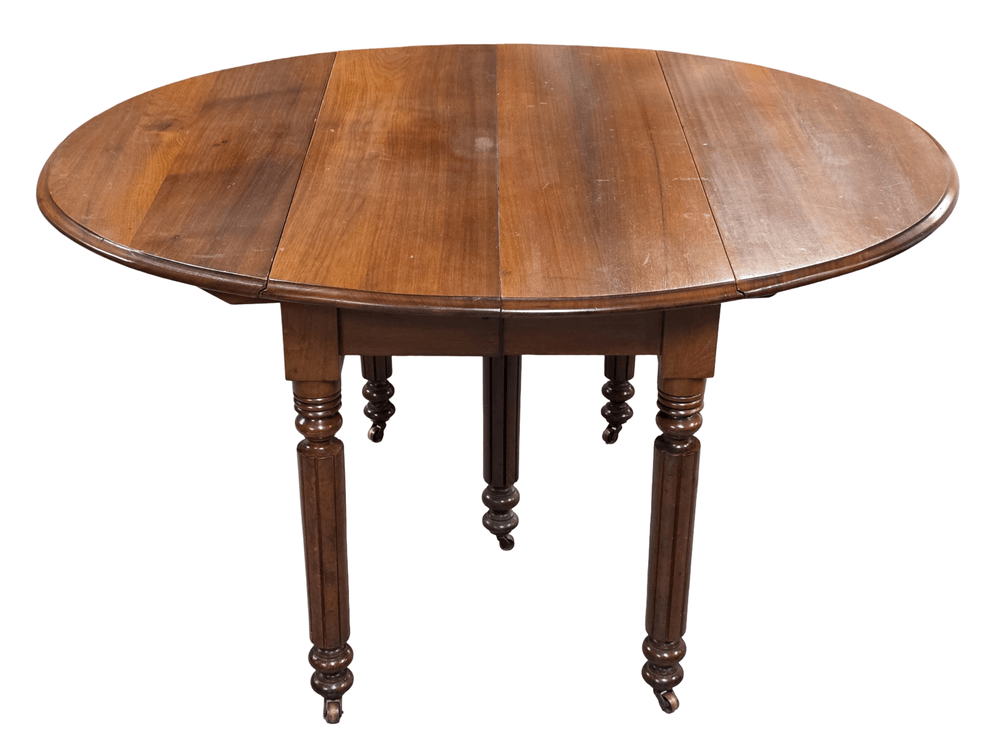 Antique Drop-Leaf Gateleg Dining Table - Measures 28.5" Tall x 52.5" Wide x 44.5" Deep