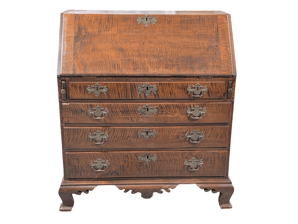 Tiger Maple Wood Secretary Desk - Measures 43" Tall x 37" Wide x 20" Deep