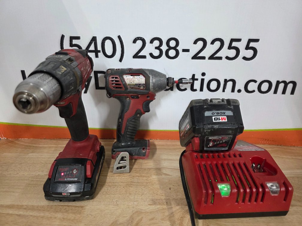 Milwaukee Impact Drill - Milwaukee Hammer Drill Driver - Batteries and Battery Charger Included - Worked When Tested