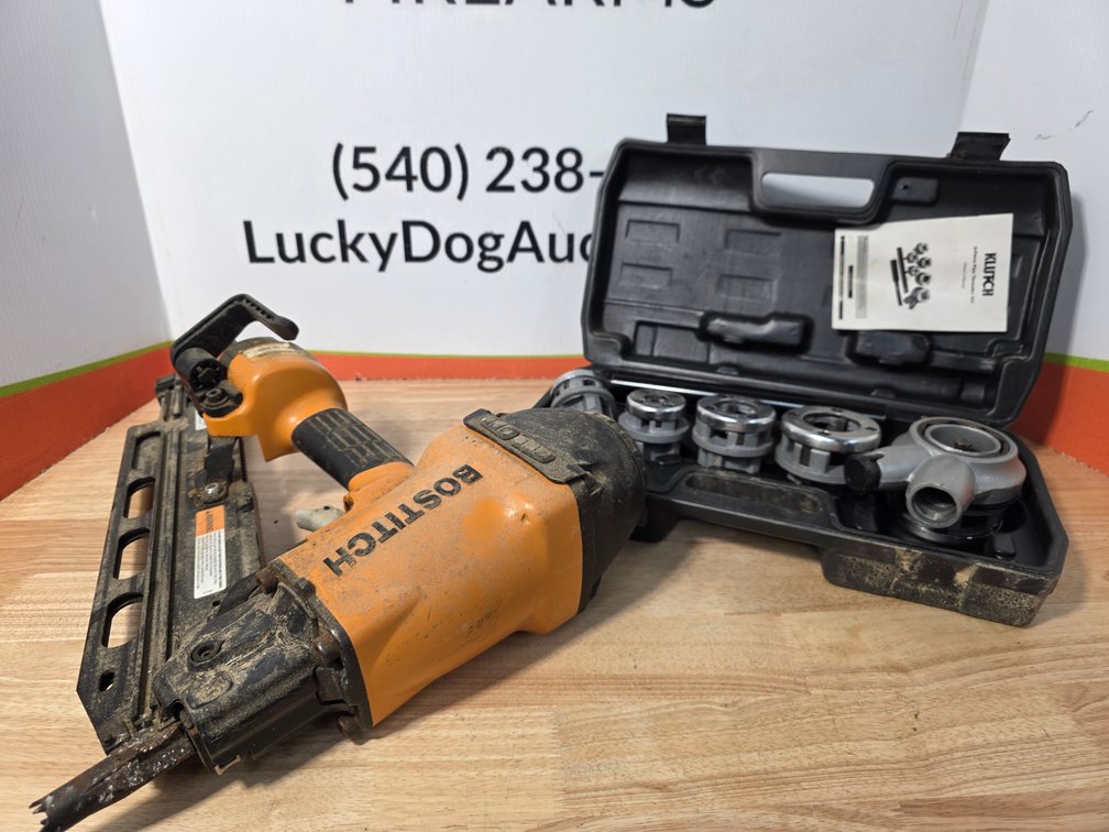 Bostitch F21PL Nailer - Klutch 8-Piece Pipe Threader Set