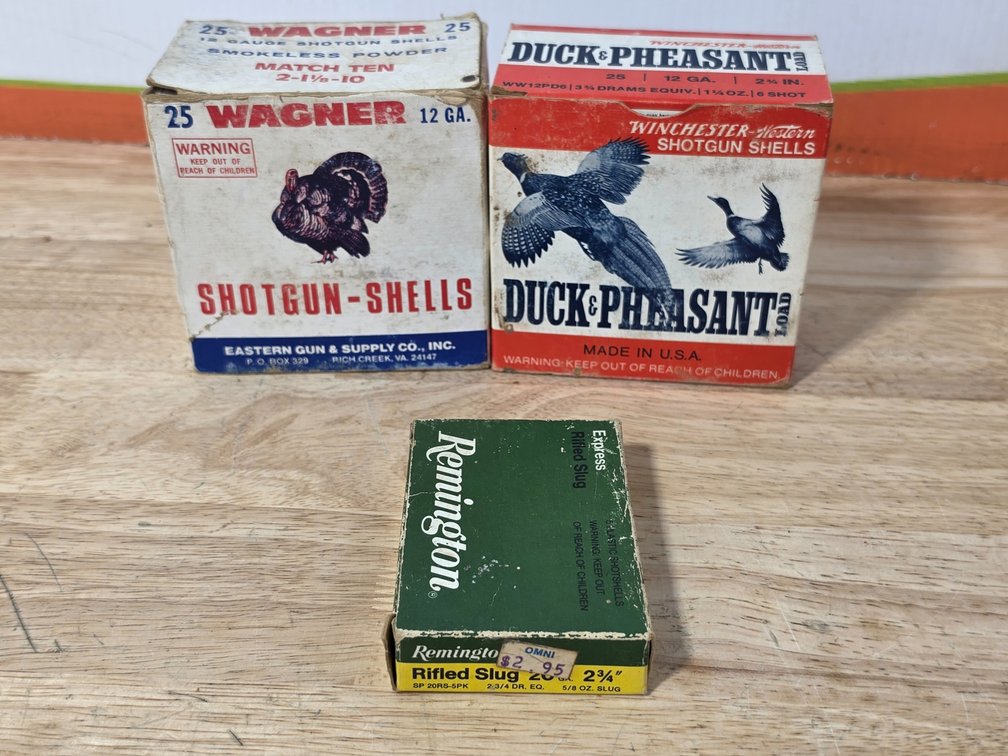 Winchester Western Duck & Pheasant Shotgun Shells 12 Gauge 2.75" #6 Shot (1) Box of 25 - Wagner 12 Gauge Shotgun Shells (30) +/- Included  - Remington 20 Gauge Rifled Slug 2.75" (3)