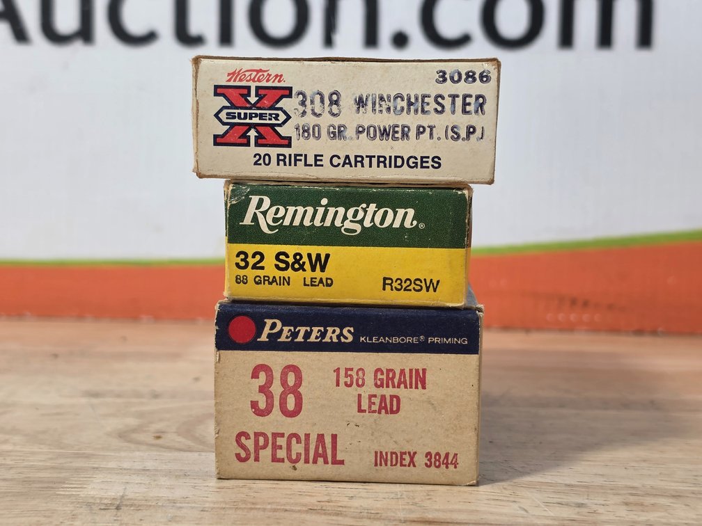 Peter's 38 Special 158Gr Lead (15) Rounds - Remington 32 S&W 88Gr Lead (22) Rounds - Winchester Western 308 Win 180Gr Power Point (7) Rounds