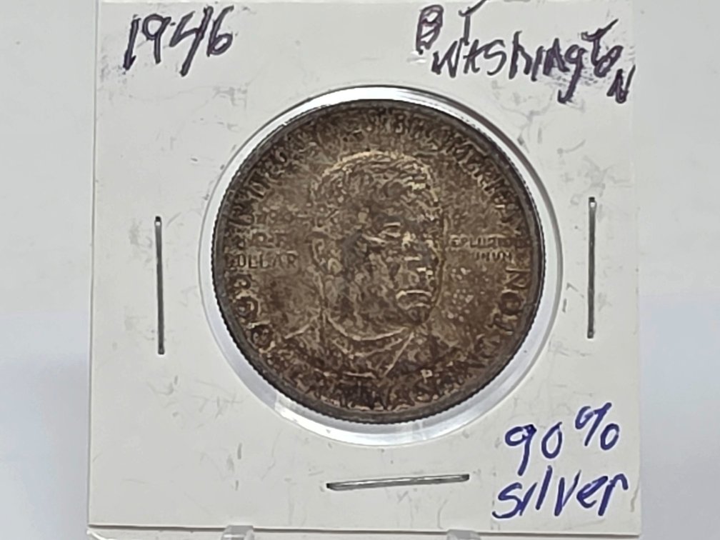 1946 Booker T Washington Memorial Silver Half Dollar